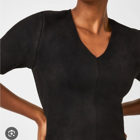NWT SPANX faux suede v neck dress size small inn black - Picture 7 of 7